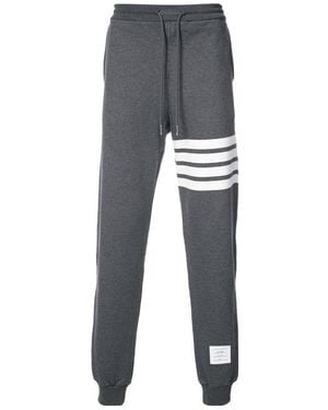 Thom Browne 4-Bar Striped Joggers - Grey