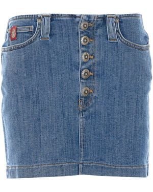 Dondup Button-Front Denim Mini Skirt - Blue