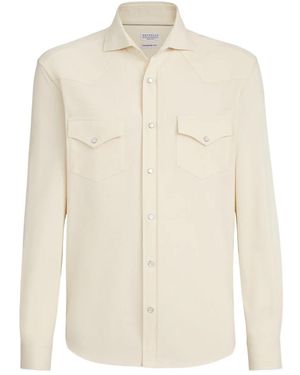 Brunello Cucinelli Long-Sleeved Shirt - White