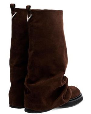 The Attico Square-Toe High Boots - Brown