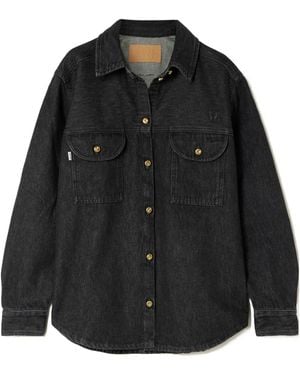 Blazé Milano Berber Embroidered Denim Shirt - Black