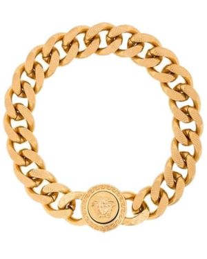 Versace Medusa Clasp Curb Chain Bracelet - Metallic