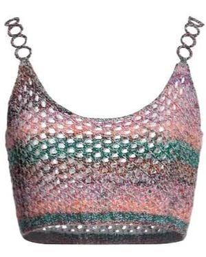 Chloé Crochet Cropped Sleeveless Top - Gray