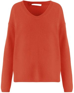 Allude V-Neck Cashmere Jumper - Red