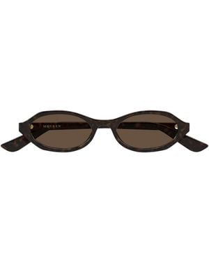 McQueen Eyewear Oval Frame Sunglasses - White