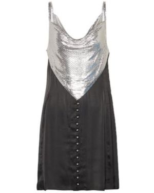 Rabanne Chainmail And Satin Minidress - Black