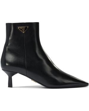 Prada Pointed Ankle Boots - Black