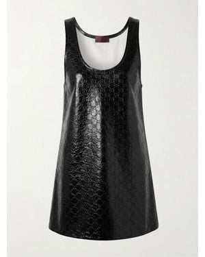 Gucci Gg Embossed Mini Dress - Black