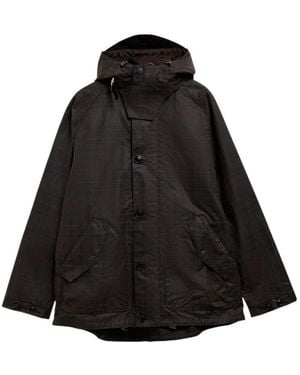 Barbour Check-Pattern Hooded Jacket - Black