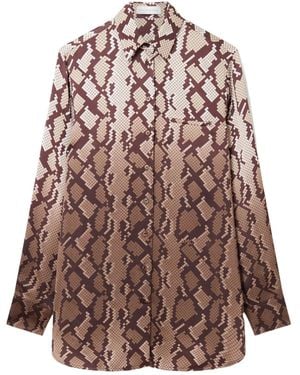 Stella McCartney Snake Print Oversized Shirt - Brown