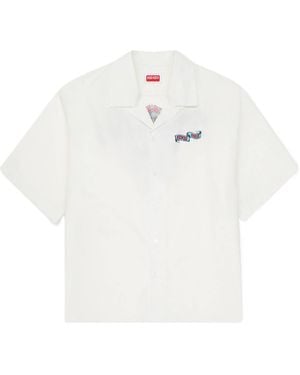 KENZO Jumping Tiger' Haiwaiian Short Sleeve Shirt - White