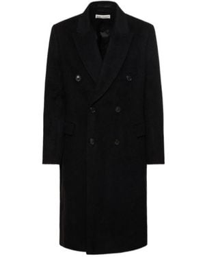 Our Legacy Hairy Mohair Blend Double Breasted Coat - Black