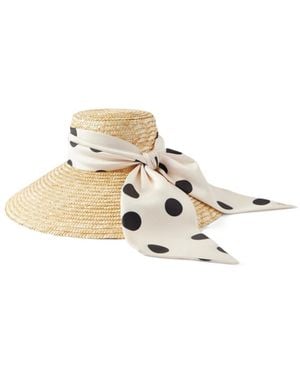Eugenia Kim Satin-Trimmed Straw Sunhat - White
