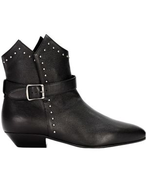 Saint Laurent Logo Short Boots - Black
