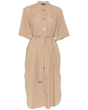 Soeur Striped Short Sleeve Dress - Natural