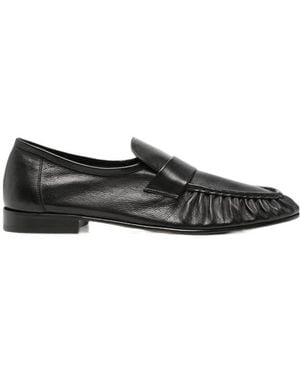 The Row Round-Toe Loafers - Black
