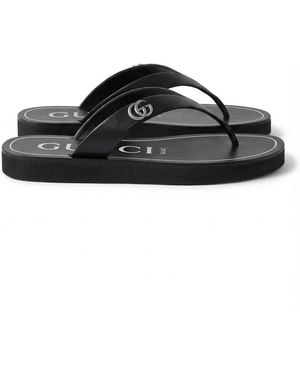 Gucci Double G Thong Sandals - Black
