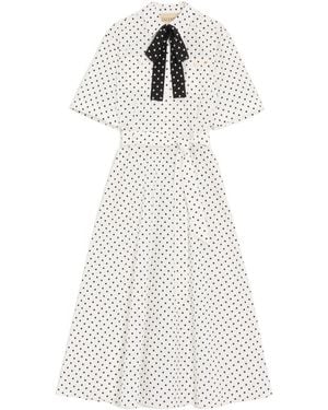 Valentino Poplin Plusdepois Print Midi Dress - White