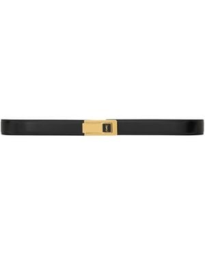 Saint Laurent Charnier Buckle Belt - White