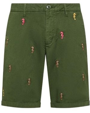 Sun 68 Chino Shorts Embroidery - Green