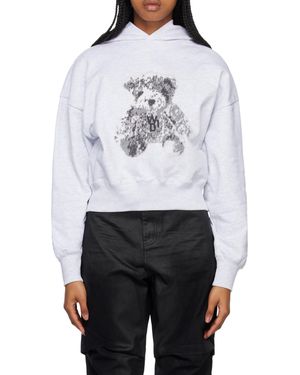 we11done Logo-Patch Cotton Hoodie - White