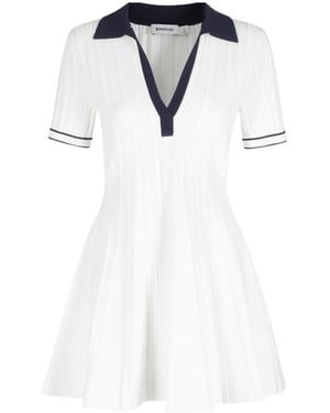 Jonathan Simkhai Ribbed-Knit Polo Mini Dress - White