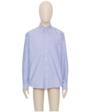 Valentino Pinstriped Long-Sleeved Shirt - Blue