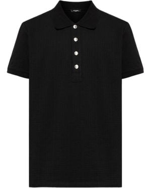 Balmain Short-Sleeve Polo Shirt - Black