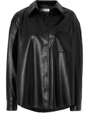Frankie Shop Chrissie Faux-Leather Shirt - Black