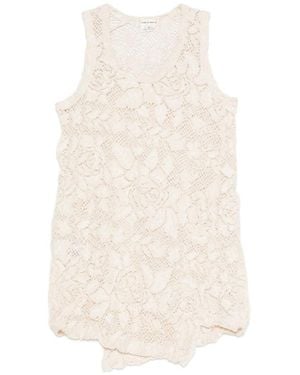 Comme des Garçons Comme Des Garçons Floral-Embroidered Asymmetric Vest - White