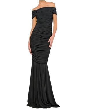 Norma Kamali Sleeveless Cowl Neck Side Shirred Fishtail Gown - Black