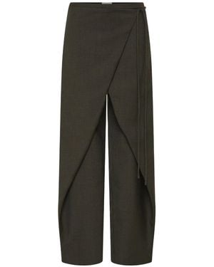 St. Agni Piping Drawstring Casual Trousers - Grey