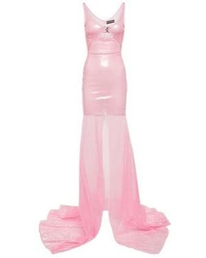 David Koma Sequined Sheer Gown - Pink