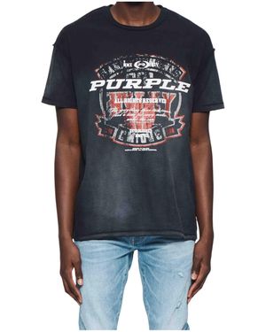 Purple Brand Logo-Print T-Shirt - Blue