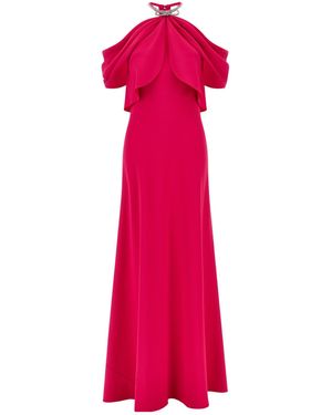 Alberta Ferretti Bow Embellished Long Dress - Pink