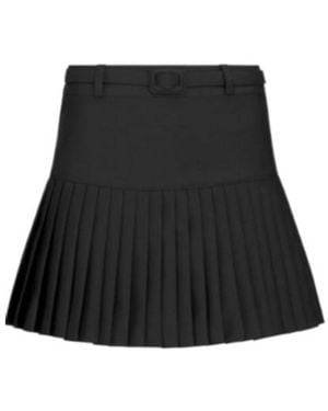 Dior Belt Detailed Pleated Skirt - Black