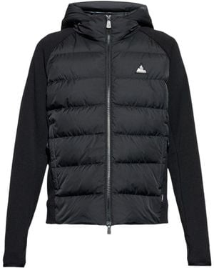 Moncler Long-Sleeve Padded Knit Cardigan - Black