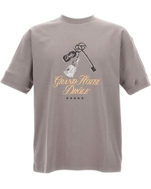 Drole de Monsieur Drôle De Monsieur Le Shirt Grand Hotel T-Shirt - Grey