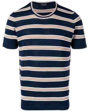 Roberto Collina Striped Knit T-Shirt - Blue