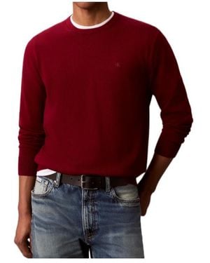 Calvin Klein Merino Wool Classic Sweater - Red
