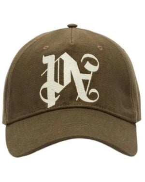 Palm Angels Logo Embroidered Baseball Cap - Green