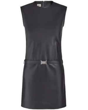 Tod's Belted Leather Mini Dress - Black