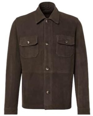 Frescobol Carioca Ravi Suede Overshirt - Brown