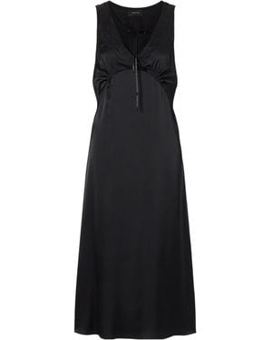 Simone Rocha Bow-Detailed Embroidered Satin Midi Dress - Black