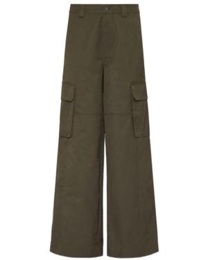 Valentino Button Detailed Straight Leg Trousers - Green