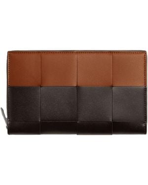 Bottega Veneta Cassette Zip Around Wallet - Brown