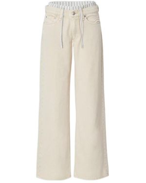 Rag & Bone Striped-Waist Drawstring Jeans - White