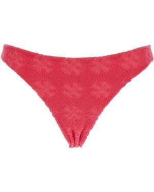 Tory Burch Low-Rise Terry-Cloth Bikini Bottoms - Red