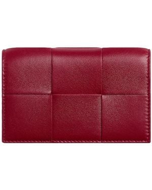 Bottega Veneta Cassette Business Card Case - Red