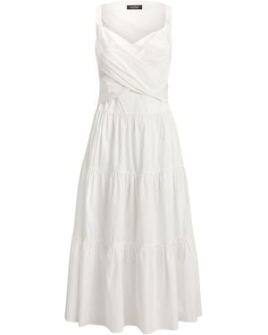Ralph Lauren Sleeveless Cotton Flounced Dress - White